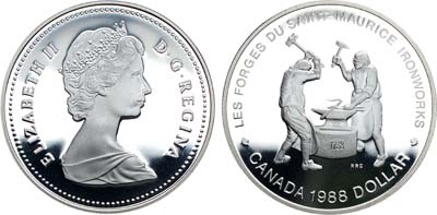 Лот №162,  Канада. 1 доллар 1988 года. 250 лет кузницам Сен-Мориса.