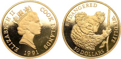Лот №192,  Острова Кука. 50 долларов 1991 года. Серия 