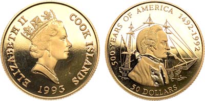 Лот №196,  Острова Кука. 50 долларов 1993 года. Серия 