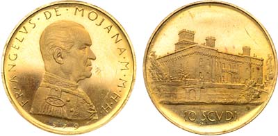 Лот №213,  Мальтийский орден. Магистр Анджело де Мохана. 10 скудо 1979 года.