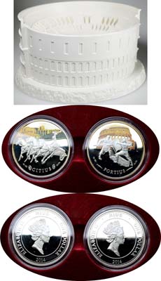 Лот №232,  Ниуэ. Набор из 2 монет 2014 года. Колизей (в макете Колизея).