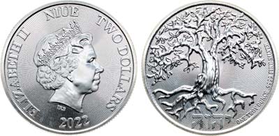Лот №235,  Ниуэ. 2 доллара 2022 года. Древо жизни.