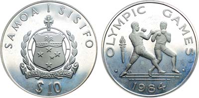 Лот №261,  Самоа. 10 тала 1984 года. Олимпийские игры в Лос-Анджелесе.