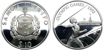 Лот №262,  Самоа. 10 тала 1991 года. Серия 