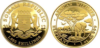Лот №279,  Сомали. Республика. 1000 шиллингов 2012 года. Дикая природа Африки - Слон.
