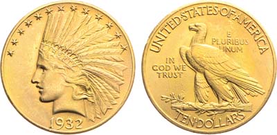 Лот №281,  США. 10 долларов 1932 года. Индеец.