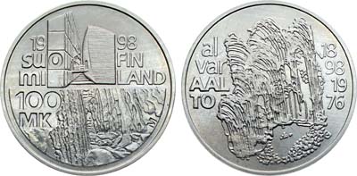 Лот №317,  Финляндия. 100 марок 1998 года. 100 лет со дня рождения Алвара Аалто.