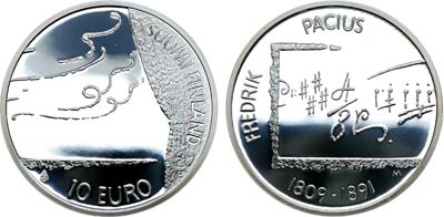 Лот №320,  Финляндия. 10 евро 2009 года. 200 лет со дня рождения Фредрика Пациуса.