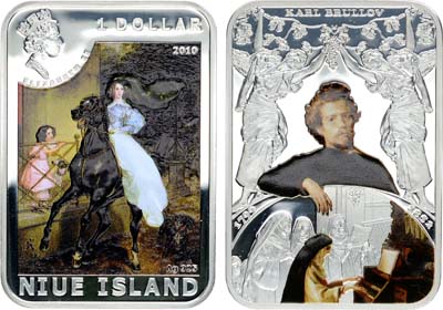 Лот №490, 1 доллар 2010 года. Ниуэ. 1 доллар 2010 года. Карл Брюллов.