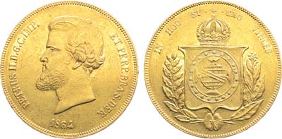 Лот №55,  Бразилия. Империя. Император Педру II. 20000 реалов 1864 года.