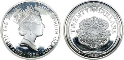 Лот №58,  Британские Виргинские острова. 20 долларов 1985 года. Серия 