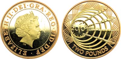 Лот №67,  Великобритания. Королева Елизавета II. 2 фунта 2001 года. 100 лет трансатлантическому радио.