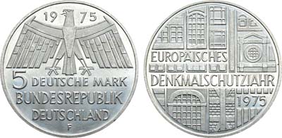 Лот №89,  Германия. Федеративная Республика. 5 марок 1975 года. Европейский год охраны памятников.