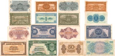 Лот №678,  Австрия. Советская оккупация. Лот из 8 бон.