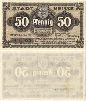 Лот №693,  Германия. Город Нейсе. 50 пфеннигов 1918 года. Нотгельд.