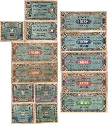 Лот №694,  Германия. Оккупационная эмиссия союзников. Лот из 14 бон 1944 года.