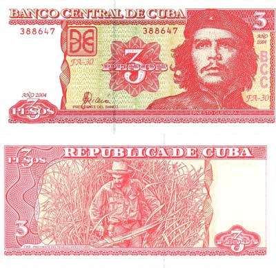 Лот №712,  Куба. 3 песо 2004 года. Эрнесто Че Гевара.