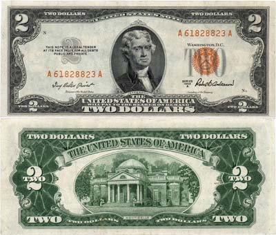 Лот №741,  США. 2 доллара 1953 года (А).