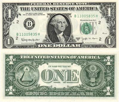 Лот №742,  США. 1 доллар 1963 года. (В).