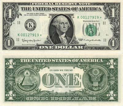 Лот №743,  США. 1 доллар 1963 года. Литера К.