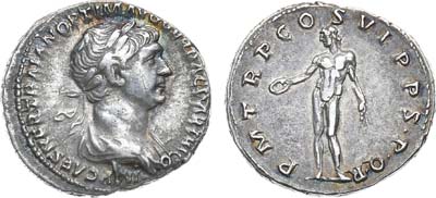 Лот №21,  Римская Империя. Император Траян. Денарий. 116 г..