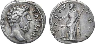 Лот №23,  Римская Империя. Луций Элий, соправитель императора Адриана. Денарий. 137 г..