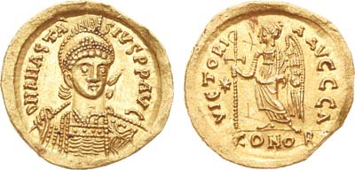 Лот №32,  Византийская империя. Император Анастасий I. Солид. 507-518 гг..