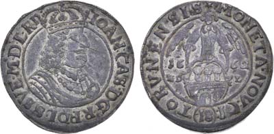 Лот №51,  Речь Посполитая. Король Ян II Казимир Ваза. Орт (1/4 талера) 1662 года.