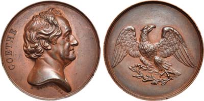 Лот №60, Медаль 1824 года. В честь И.В. Фон Гёте.