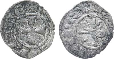 Лот №101,  Королевство Кипр. Король Генрих II де Лузиньян. Денье 1285-1306 гг.