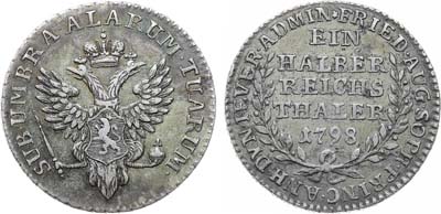 Лот №1028, 1/2 талера 1798 года. Княжество Йевер.