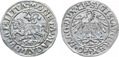 Лот №127,  Великое Княжество Литовское. Великий князь Сигизмунд II Август. Полугрош (1/2 гроша) 1547 года.