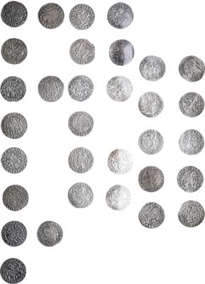 Лот №129,  Великое Княжество Литовское. Король Сигизмунд II Август. Коллекция из 32 полугрошей 1545-1565 гг. литовского типа.