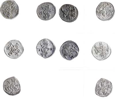 Лот №137,  Речь Посполитая. Король Сигизмунд II Август. Коллекция из 5 двуденариев 1566-1570 гг. Литовского типа.