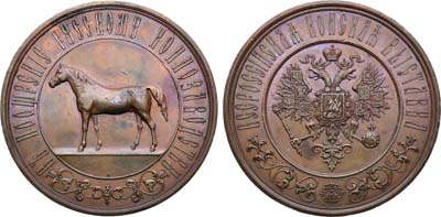 Лот №1484, Медаль 1881 года. Всероссийская конская выставка.