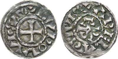 Лот №151,  Франция. Королевство Нижняя Бургундия (Прованс). Король Людовик III Слепой. Денье 890-901 гг.