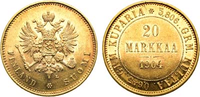 Лот №1606, 20 марок 1904 года. L.