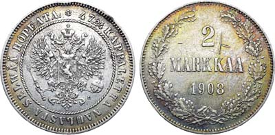 Лот №1619, 2 марки 1908 года. L.