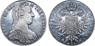 Лот №161,  Австрия. Мария Терезия. 1 талер 1780 года. Новодел.