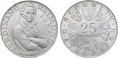 Лот №174,  Австрия. 25 шиллингов 1966 года. 130 лет со дня смерти Фердинанда Раймунда.