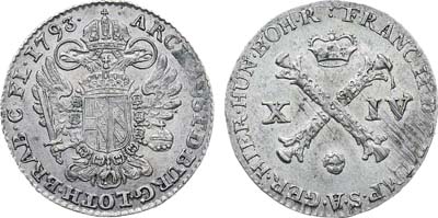Лот №182,  Австрийские Нидерланды. С титулом императора Франца II. 14 лиардов 1793 года.