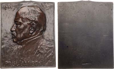 Лот №185,  Бельгия. Королевство. Плакета 1908 года. Поль-Эмиль Жансон.