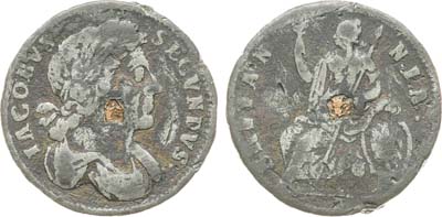Лот №196,  Великобритания. Король Джеймс II. Токен (жетон). 1/2 пенни 1685-1687 гг. JACOBVS SECVNDVS (Яков Второй).