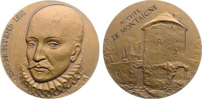 Лот №1993, Медаль 1984 года. 450 лет со дня рождения Мишеля Монтеня.