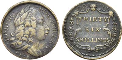 Лот №204,  Великобритания. Экзагий. 36 шиллингов. Портрет Жозе I Португальского.