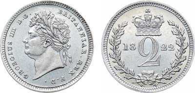 Лот №205,  Великобритания. Король Георг IV. 2 пенса 1822 года.