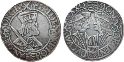 Лот №206,  Германия. Курфюршество Саксония. Курфюрсты Фридрих Иоганн и Георг. Талер 1508-1525 гг.