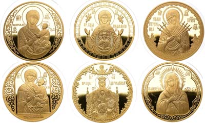 Лот №2119, Сборный лот из 6 медалей Российской Федерации. Образы Пресвятой Богородицы. ММД. Золочение.