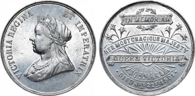 Лот №212,  Великобритания. Королева Виктория. Жетон 1901 года. В память о кончине королевы Виктории.