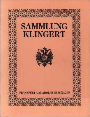 Лот №2285,  Adolph Hess Nachf. Каталог аукциона. Коллекция Густава Клингерта. РЕПРИНТ.